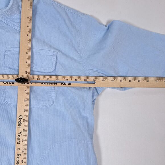 Offline By Aerie Corduroy Shirt Medium Blue Oversized Snap Button Up Shacket - Picture 9 of 10